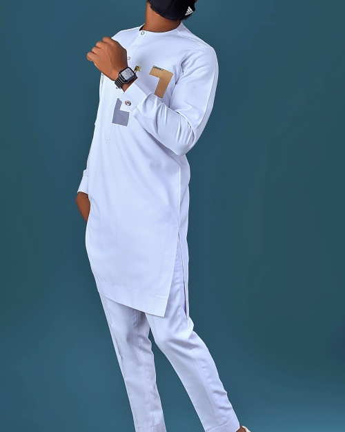 Drop White Kaftan