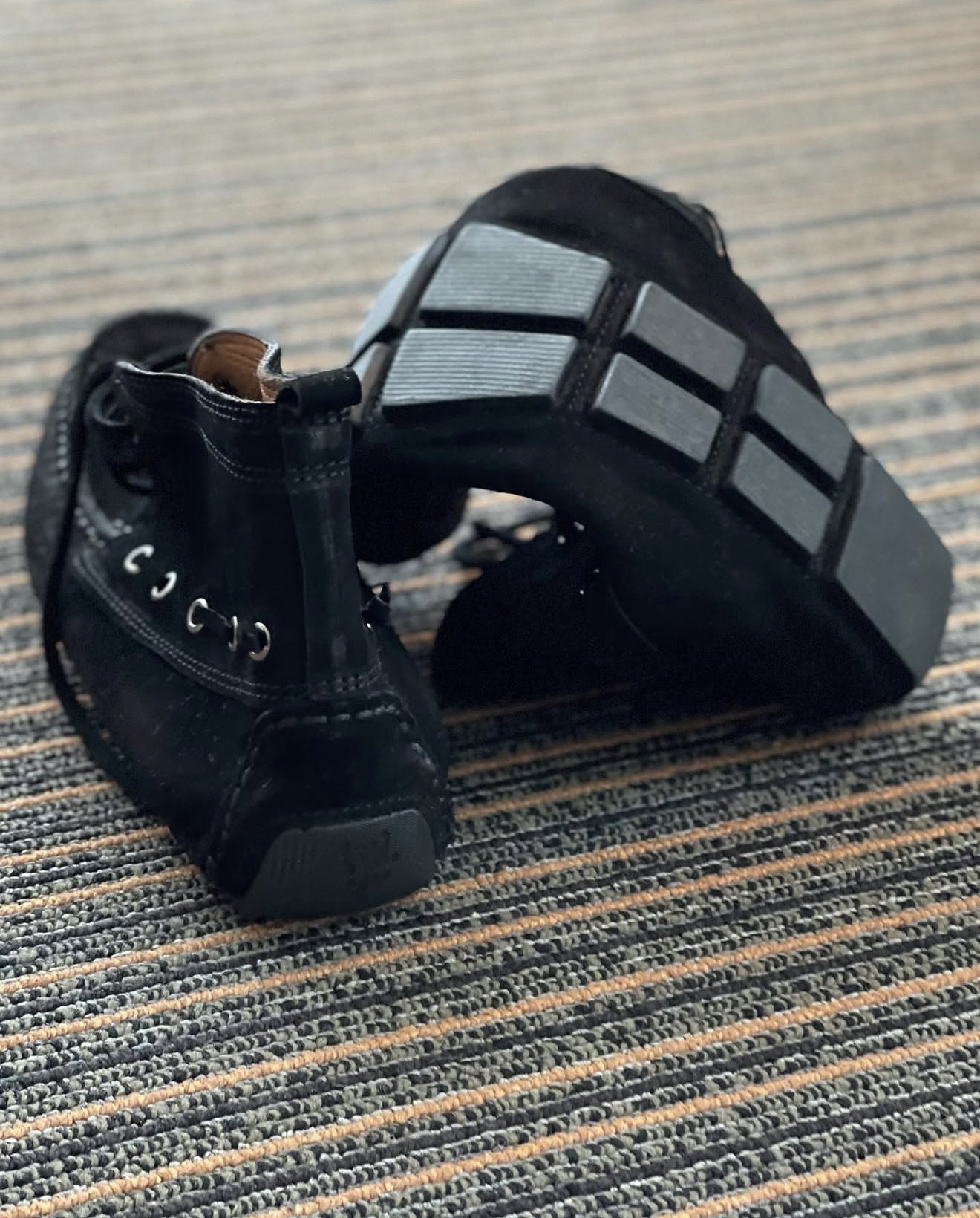 E-Foldable Travel Ankle Moccasins ( black Suede ) - Image 2