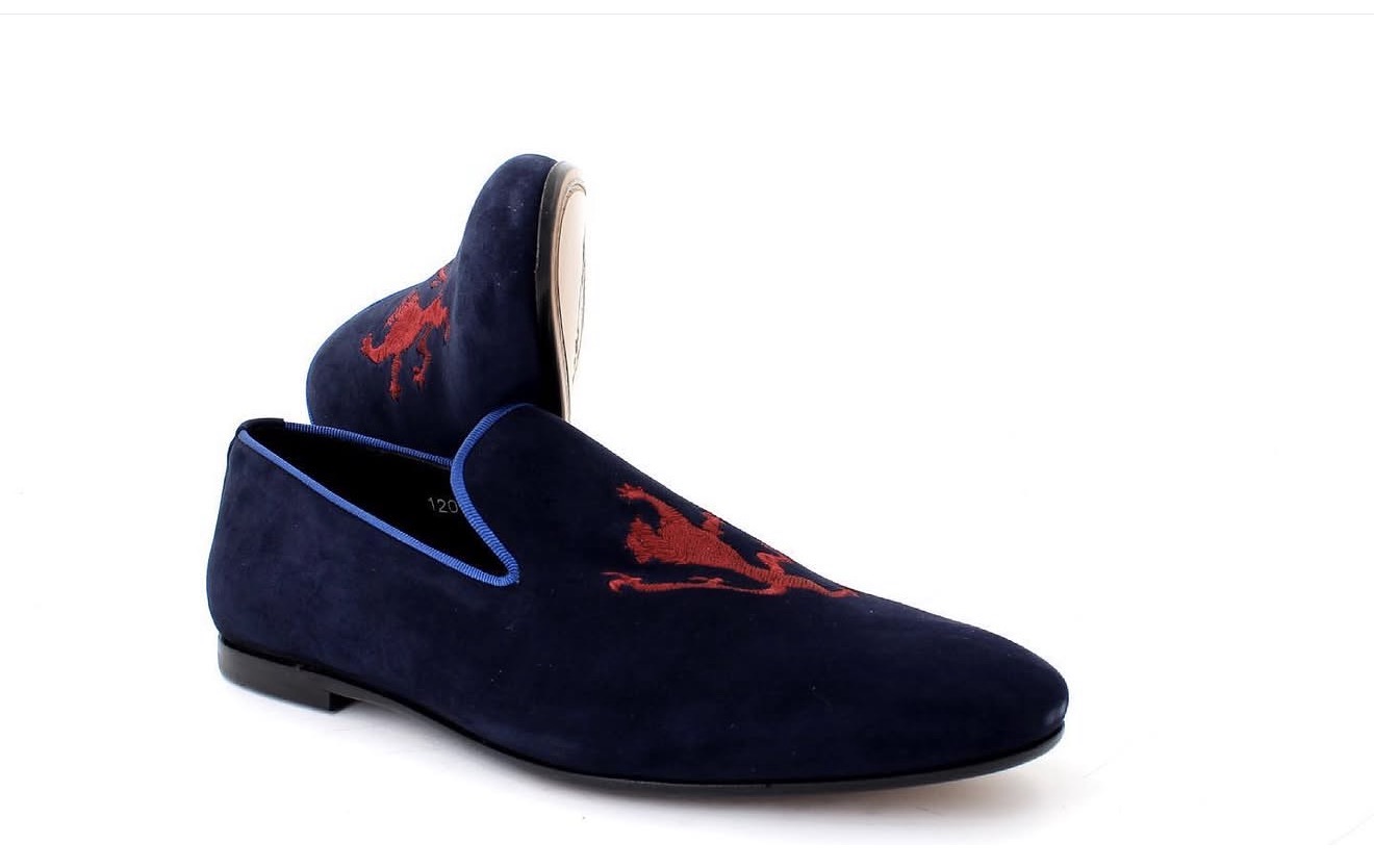 Elufidiya Crested Slippers ( blue suede leather ) - Image 2